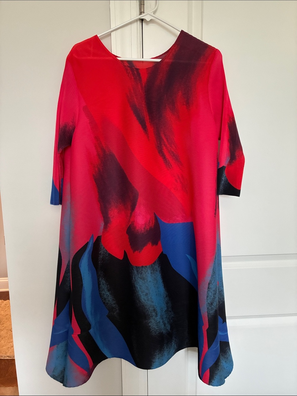 Bold Red and Blue Abstract Swing Top